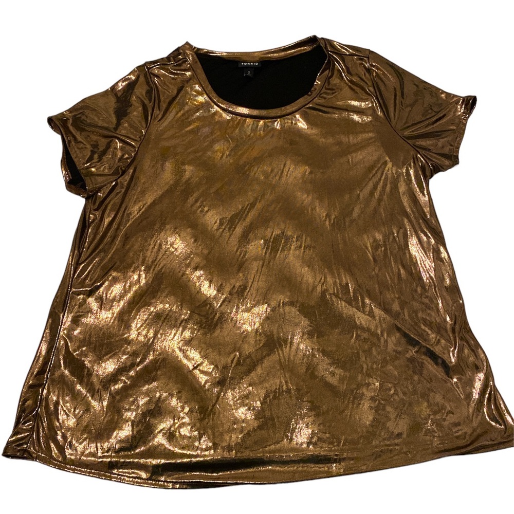 Torrid Bronze Metallic Shimmer Blouse Size 2